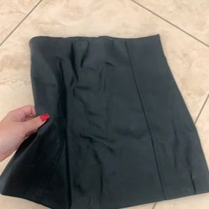 Leather black skirt
